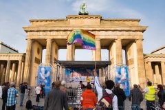 Die Bandbreite am Brandenburger Tor, Berlin